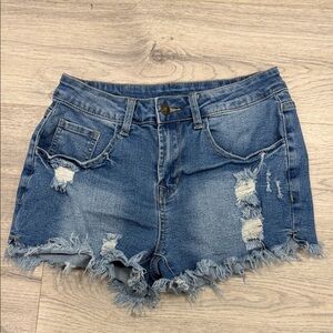 Distressed Denim Women Shorts
